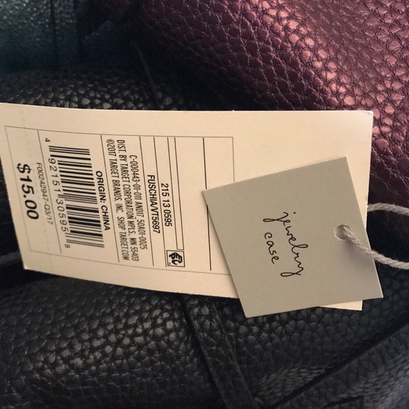 Maroon Travel Jewelry Roll-up Bag 8”x4”x2” New - Picture 6 of 6